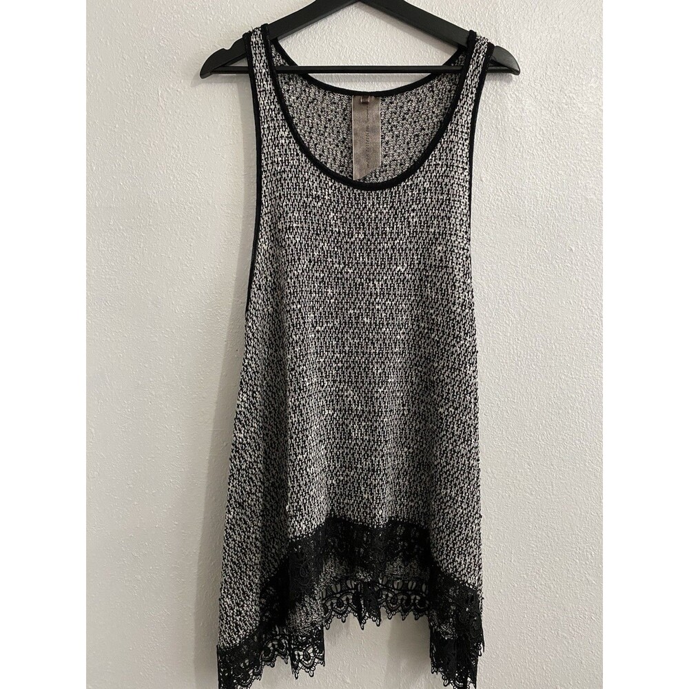 Moon Collection Women’s Swim Tank Tunic Cover Up L Lace Trim Fairy Dainty H42